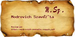 Modrovich Szavéta névjegykártya